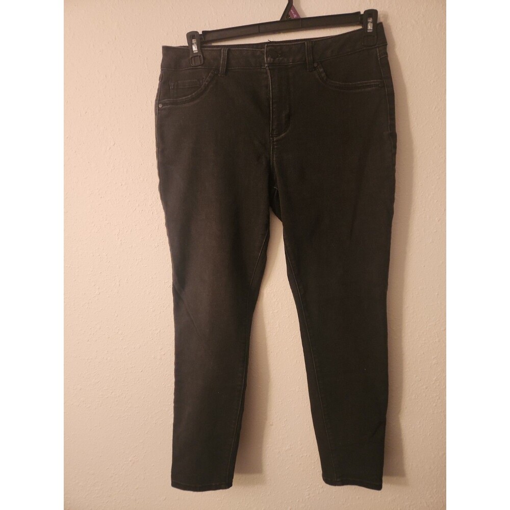 d. jeans Women's Skinny Jeans Black Solid Denim Stretch 5-Pocket Size 12